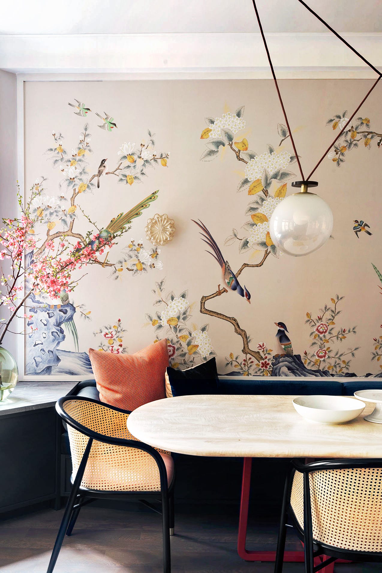 Dining room wallpaper Seattle installation